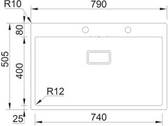 Nerezový dřez Sinks BOXER 790 FI Nerezový dřez Sinks BOXER 790 FI