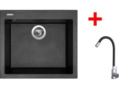 Set Sinks Cube 560 Metalblack + Elasta nerez/černá