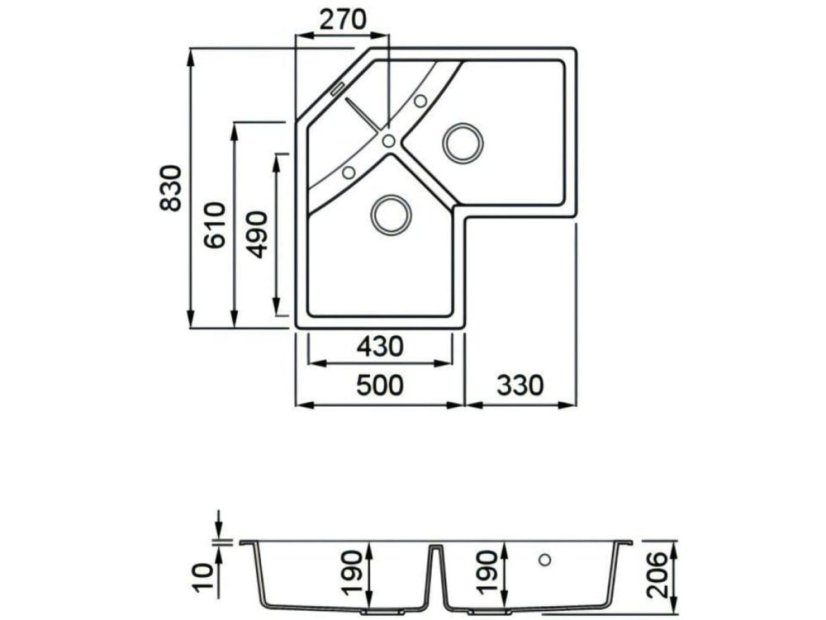 Granitový drez Elleci Unico Corner G51