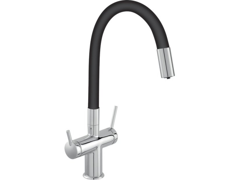 Filtračná batéria Ferro Filtrata s flexibilným ramenom, čierna/chróm BFT41B