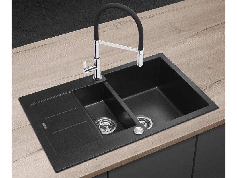 Granitový drez Concept DG205C60bc Cubis Čierny - 3