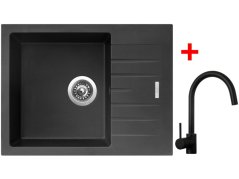 Sinks PERFECTO 650 Pureblack + Vitalia čierná matná Sinks PERFECTO 650 Pureblack + Vitalia čierná matná