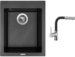Set Sinks CUBE 410 Metalblack + baterie Sinks ENIGMA S Metalblack Set Sinks CUBE 410 Metalblack + baterie Sinks ENIGMA S Metalblack