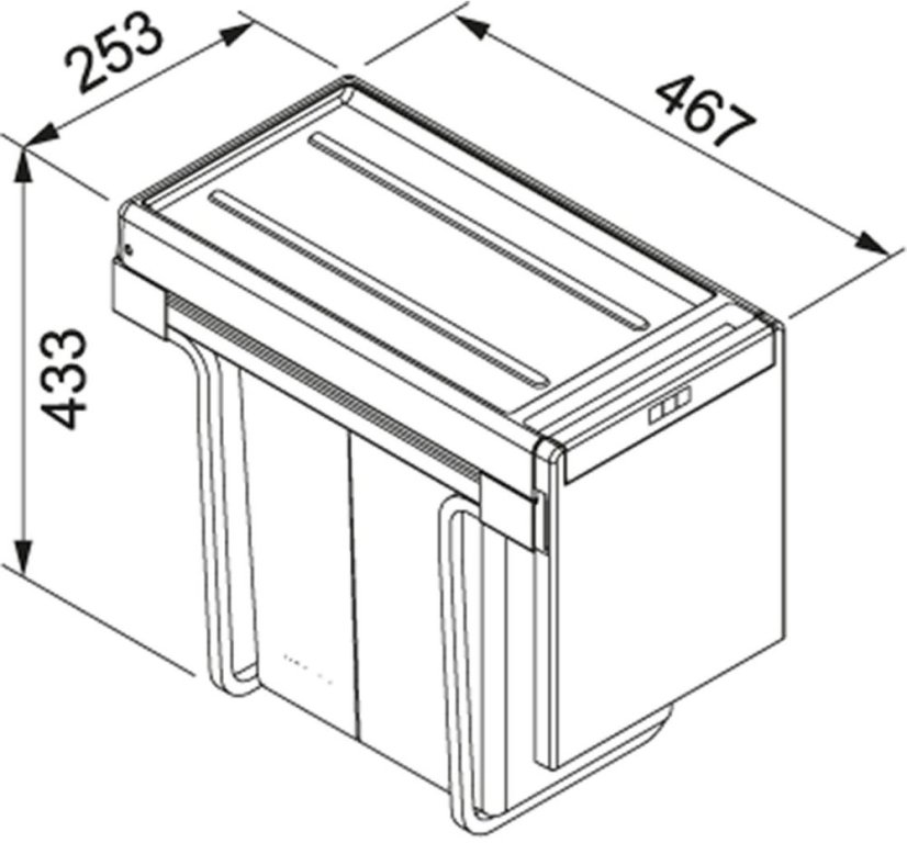 Výsuvný odpadkový koš Franke Cube 30, 20+10 litrů