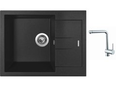 Set Sinks AMANDA 650 Metalblack + baterie Sinks MIX 3 chrom Set Sinks AMANDA 650 Metalblack + baterie Sinks MIX 3 chrom