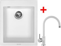 Set Sinks Cube 410 Milk + Vitalia GR Set Sinks Cube 410 Milk + Vitalia GR