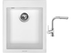Set Sinks CUBE 410 Milk + baterie Sinks ENIGMA S chrom Set Sinks CUBE 410 Milk + baterie Sinks ENIGMA S chrom