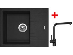 Sinks LINEA 600 Granblack + Elka čierná matná Sinks LINEA 600 Granblack + Elka čierná matná