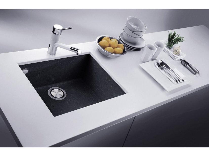 Set Sinks Cube 560 Metalblack + Elasta nerez/čierná