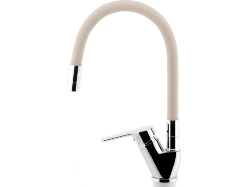 Drezová batéria s béžovým flexi ramenom Metalia 54, chróm