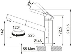 Dřezová baterie Franke FC 3149.031 Orbit Chrom