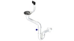 Sifón 3 1/2" pre nerez. drezy s úsporou miesta