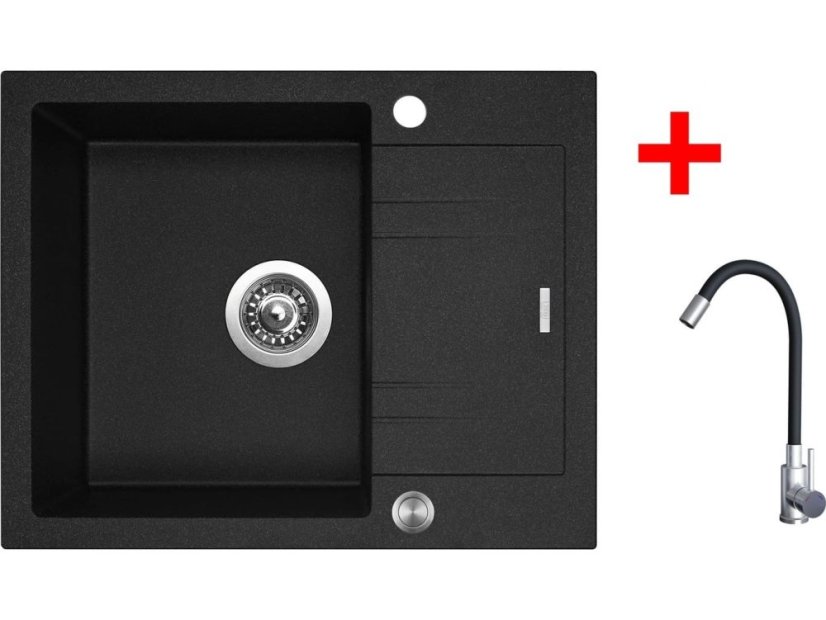 Sinks LINEA 600 XC Granblack + Elasta nerez/čierná