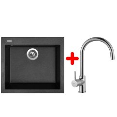 Set Sinks CUBE 560 Granblack + VITALIA Set Sinks CUBE 560 Granblack + VITALIA