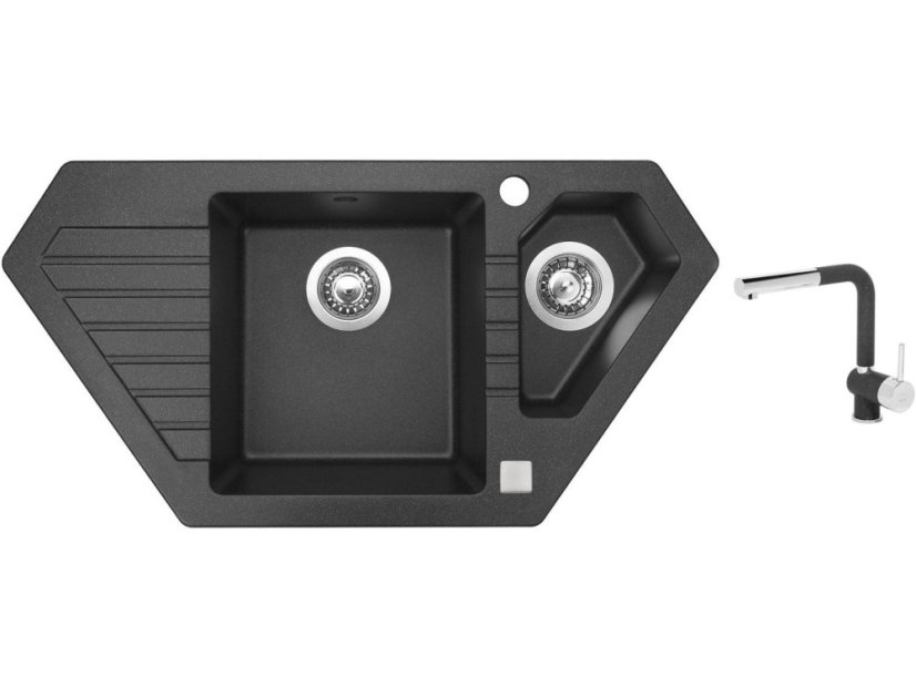 Set Sinks BRAVO 850.1 Granblack + batéria Sinks MIX 3 P Granblack