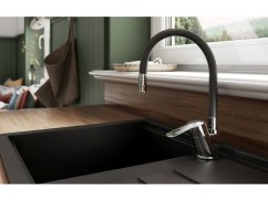 Dřezová baterie s černým flexi ramenem Metalia 54, chrom Dřezová baterie s černým flexi ramenem Metalia 54, chrom