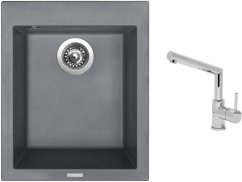 Set Sinks CUBE 410 Titanium + baterie Sinks MIX 350 P chrom Set Sinks CUBE 410 Titanium + baterie Sinks MIX 350 P chrom
