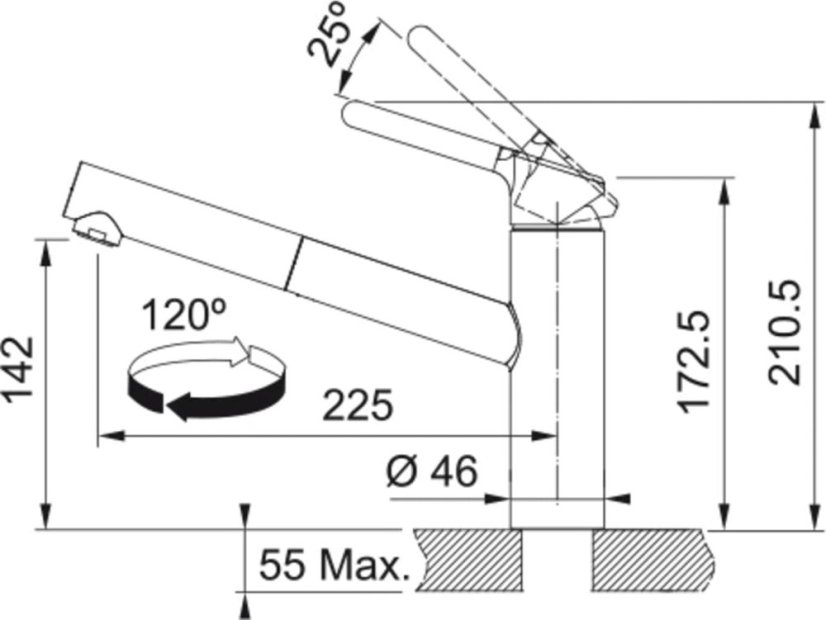 Dřezová baterie Franke FC 3055 Orbit