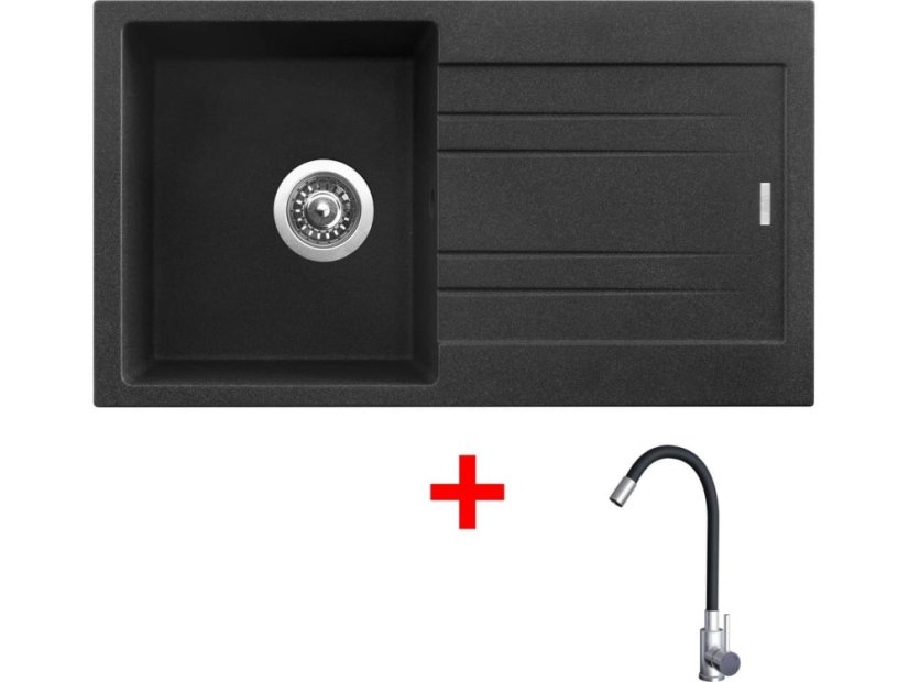 Sinks RAPID 780 Granblack + Elasta nerez/čierná