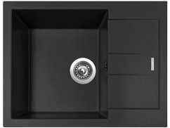 Sinks AMANDA 650 Pureblack + Elasta nerez/čierná