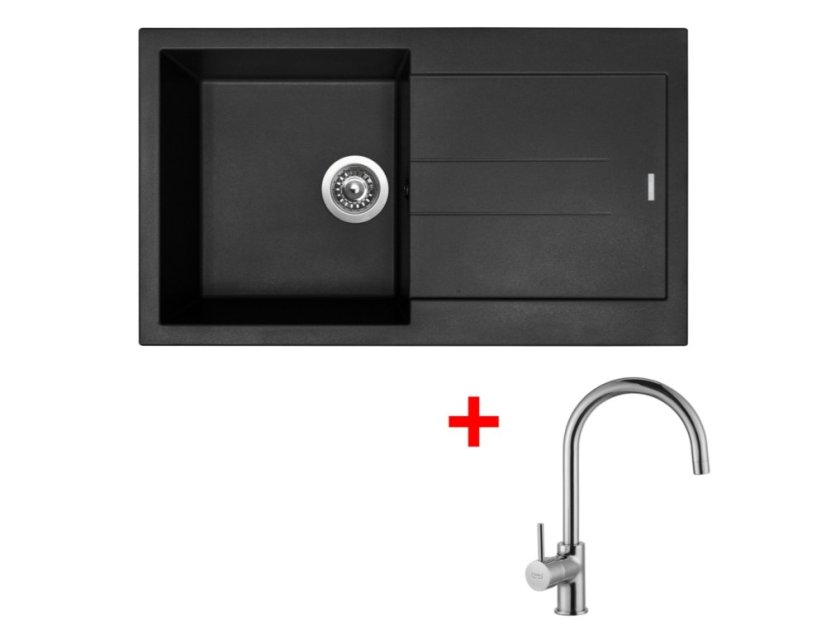 Set Sinks Amanda 860 Pureblack + Vitalia