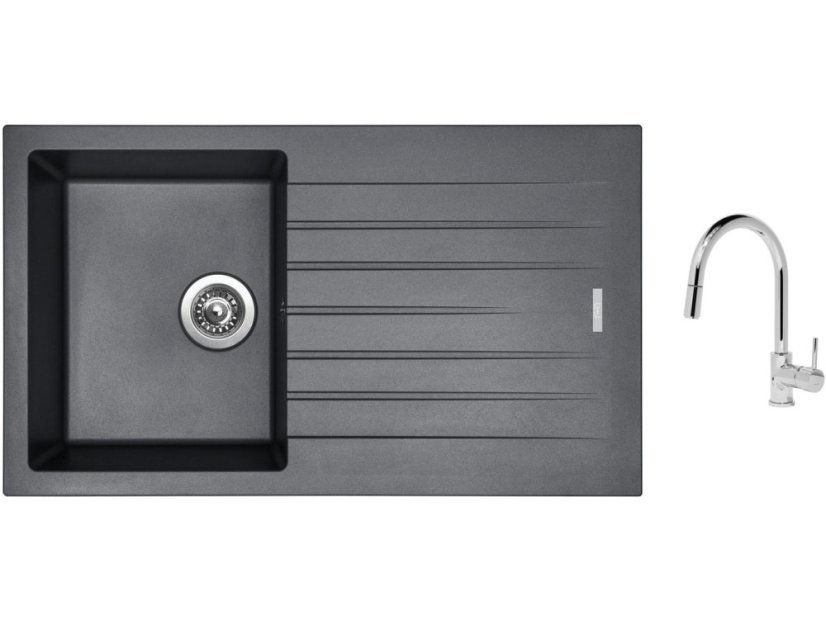 Set Sinks PERFECTO 860 Titanium + batéria Sinks MIX 35 P chróm