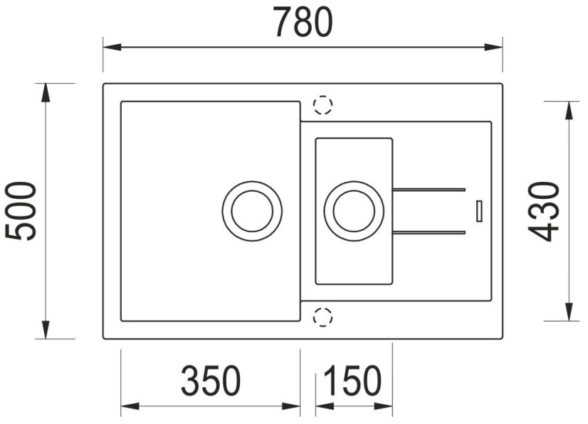 Set Sinks Amanda 780.1 Metalblack + Vitalia GR