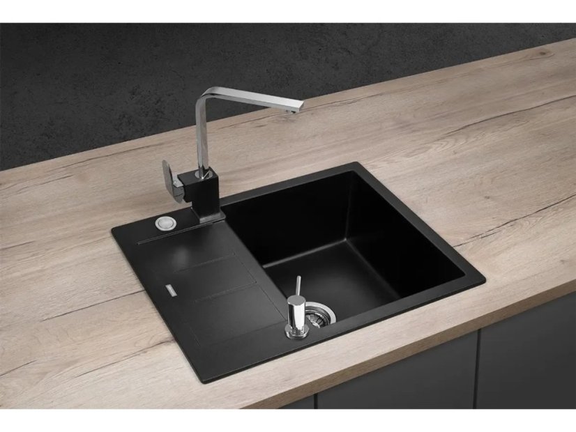 Granitový dřez s Conceptr DG05C45bc Cubis Černý - 2