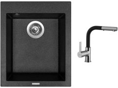 Set Sinks CUBE 410 Granblack + baterie Sinks ENIGMA S Grandblack Set Sinks CUBE 410 Granblack + baterie Sinks ENIGMA S Grandblack