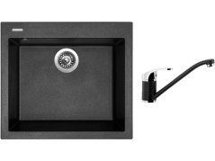 Set Sinks CUBE 560 Metalblack + batéria Sinks PRONTO Metalblack Set Sinks CUBE 560 Metalblack + batéria Sinks PRONTO Metalblack