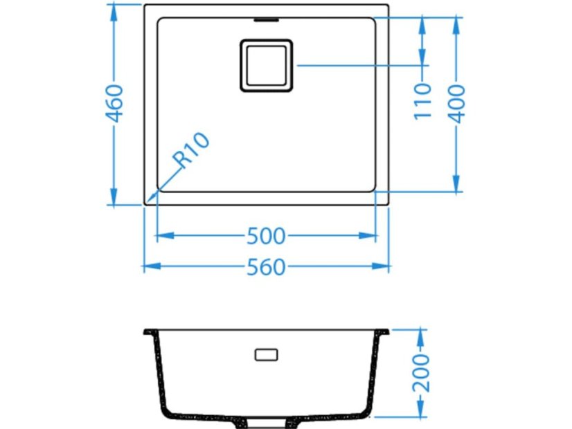 Granitový drez Alveus Quadrix 50 Steel