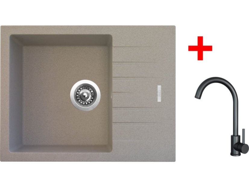 Sinks PERFECTO 650 Avena + ARCO černá matná
