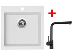 Set Sinks Viva 455 Milk + Elka čierná matná Set Sinks Viva 455 Milk + Elka čierná matná