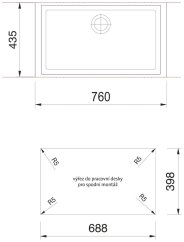 Sinks CUBE 690U BL Nanoblack pro spodní montáž