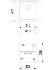 Sinks CUBE 340U BL Nanoblack pro spodní montáž