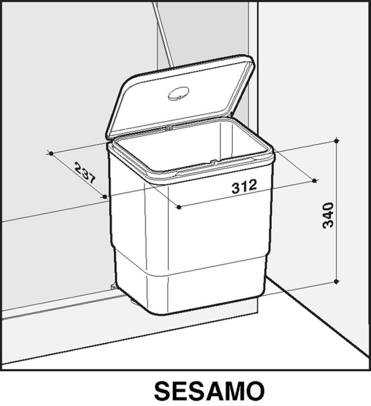 Odpadkový kôš Alveus Sesamo 1 x 16 l