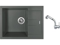 Set Sinks AMANDA 650 Titanium + baterie Sinks MIX 3 S Chrom
