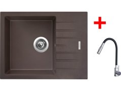 Sinks PERFECTO 650 Marone + ELASTA S nerez/čierná Sinks PERFECTO 650 Marone + ELASTA S nerez/čierná