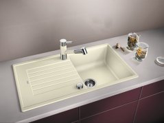 Granitový dřez Blanco ZIA 5 S bílá soft s excentrem