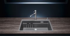 Granitový dřez Blanco ETAGON 8 Černá, s excentrem