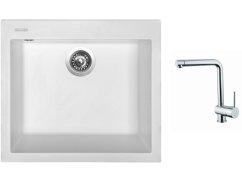 Set Sinks CUBE 560 Milk + baterie Sinks MIX 3 chrom Set Sinks CUBE 560 Milk + baterie Sinks MIX 3 chrom