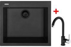 Sinks CUBE 560 BL Nanoblack + MIX 35 Nanoblack - 1