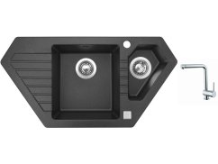 Set Sinks BRAVO 850.1 Granblack + batéria Sinks MIX 3 chróm Set Sinks BRAVO 850.1 Granblack + batéria Sinks MIX 3 chróm