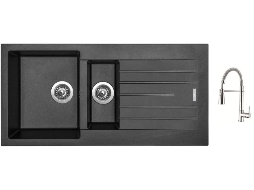 Set Sinks PERFECTO 1000.1 Metalblack + batéria Sinks MIX 35 PROF S chro