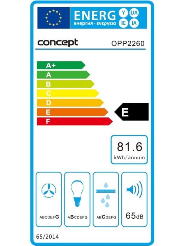 Concept OPP2260 podvěsná digestoř bílá 60 cm - 6