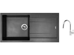Set Sinks AMANDA 990 Metalblack + batéria Sinks MIX 35 P chróm Set Sinks AMANDA 990 Metalblack + batéria Sinks MIX 35 P chróm