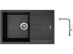 Set Sinks AMANDA 780 Metalblack + baterie Sinks SLIM S2 kartáčovaná Set Sinks AMANDA 780 Metalblack + baterie Sinks SLIM S2 kartáčovaná