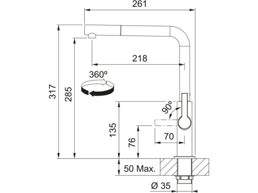 Dřezová baterie Franke FS 2842.031 MARIS SLIM Chrom - 5
