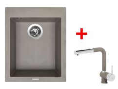 Set Sinks CUBE 410 Truffle + Mix 3 P GR Set Sinks CUBE 410 Truffle + Mix 3 P GR