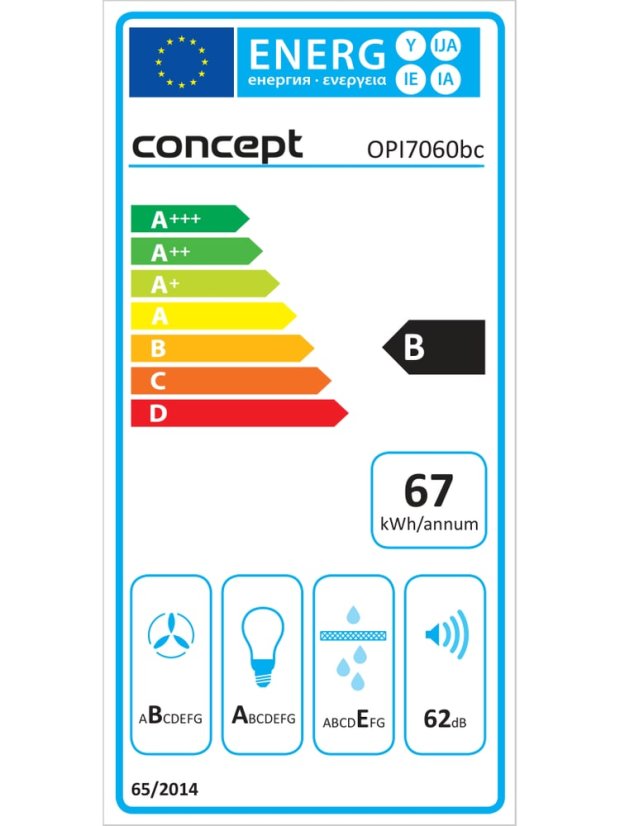 Concept Nontouch control OPI7060bc Black vestavná digestoř - 12
